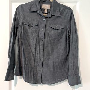 Banana Republic Blouse Womens Small Soft Shirt Chambray Cotton Button | SOLD